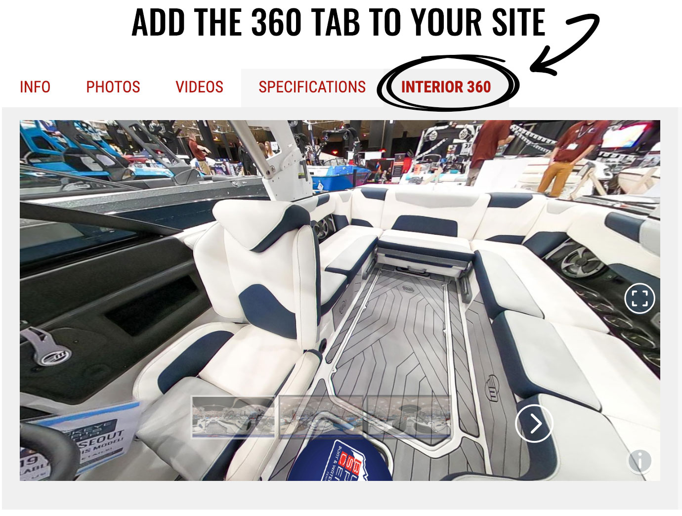 interior 360 tab on website